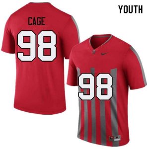 Youth Ohio State Buckeyes #98 Jerron Cage Throwback Nike NCAA College Football Jersey Increasing EQH8844YT